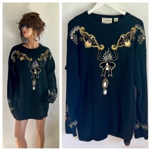 Vtg. 80’s Oversized Bling Ugly Sweater
